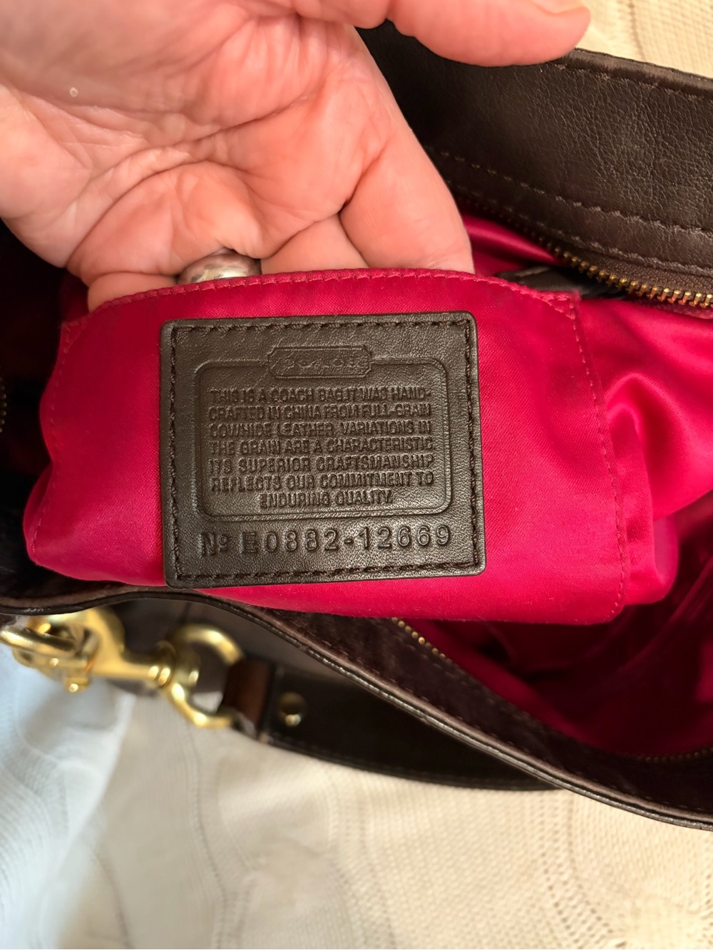 Coach Vintage Carly Dark Brown Leatherware Shoulder Bag  12669 - Picture 7 of 10
